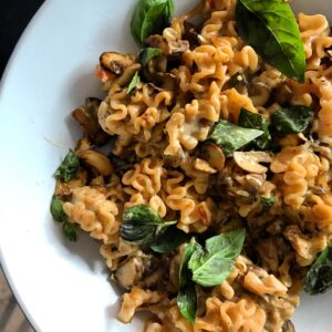 Red Lentil Pasta with Mushrooms