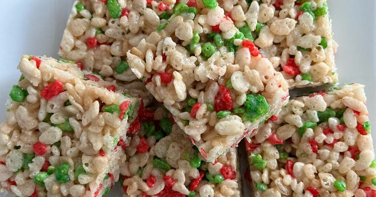 CHRISTMAS RICE KRISPIE SQUARES