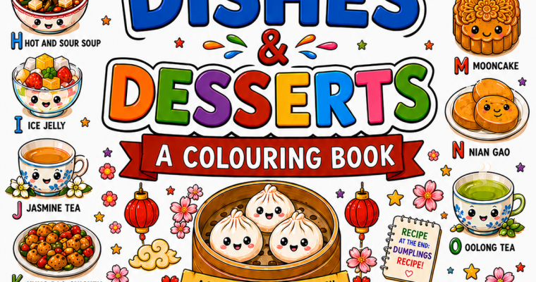 Chinese Dishes & Desserts: An A–Z Children’s Colouring Book!